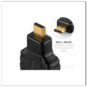 QS AD006，Micro HDMI male to HDMI female Adapter, HDMI A to D adapter