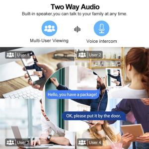 Pir Detection Smart Video Doorbell Ring 1080p Hd Wireless Peephole Cam Door Bell