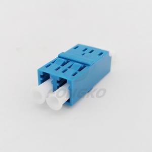 Cheap Unibody Shell Plastic Buckle Optical Fiber Adapter Metal Shutter Duplex LC / UPC Flangeless for sale