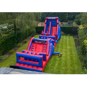 Inflatable Boot Camp Obstacle Courses Blue & Red Customized Commercial