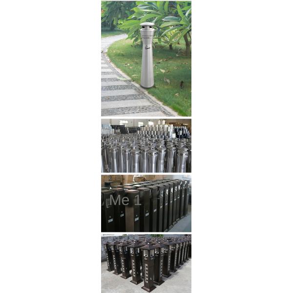 Vertical Customizable logo Hotel Smoke Extinguishing Column Outdoor Park Stainless Steel Smoke Extinguishing Trash Can