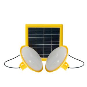 3W 19Hrs Portable Solar Power Lighting System With 2 Rechargeable Lamps