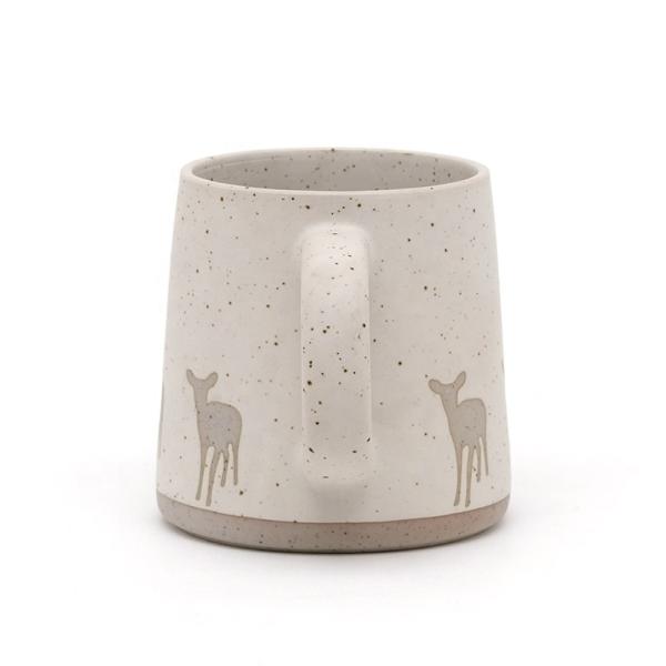 Handmade Christmas Coffee Mug Ceramic Stoneware Mugs Gift Ceramic Mug With 3D Deer Silk Print