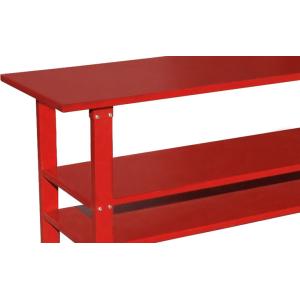 Powder Coated Red Steel 2 Shelf Heavy Duty Workbench