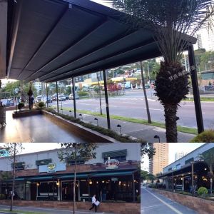 Easy Installation Reinforced Aluminum Frame Remotely Control Commercial Sunshade