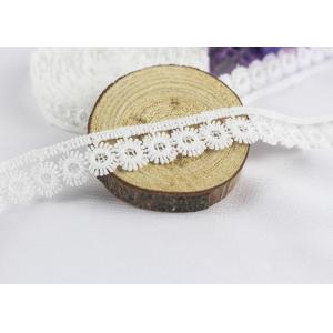 China Flower Water Soluble Polyester Lace Trim , Milk Silk White Lace Ribbon By The Yard on sale