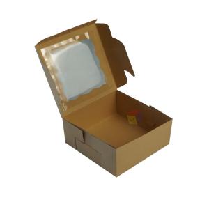 Kraft Paper Food Grade Bakery Cake Box Packaging With Clear Pvc Window