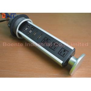 Silver Top Kitchen Worktop Electrical Sockets With US Standard Power Outlets