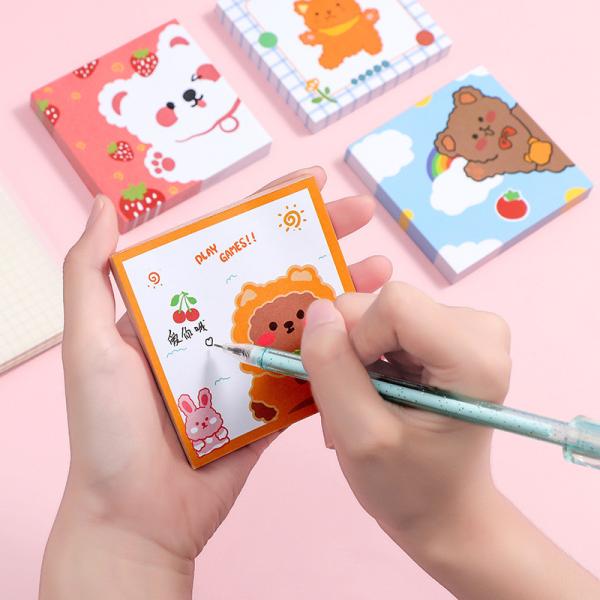 8*8 CM Kawaii Cartoon Bear Memo Note Weekly Planner Sticky Notepad in Custom