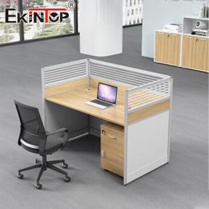 Walnut Employee Office Desk With Partition Small Desk Table