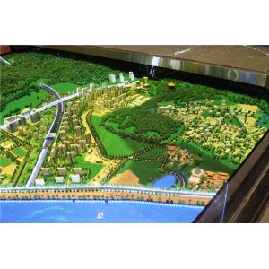 Large Scale Miniature City Model For Urban Planning Wooden Plate Base