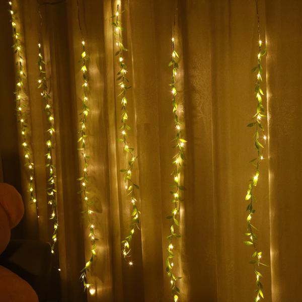 Artificial Ivy Garland Fake Plants Outdoor Fairy String Lights Vine Hanging Light Party Garden Decoration Lamp