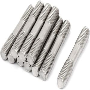 Tight Adjustable 304 Stainless Steel M8x60mm Push Rod Double End Thread Stud