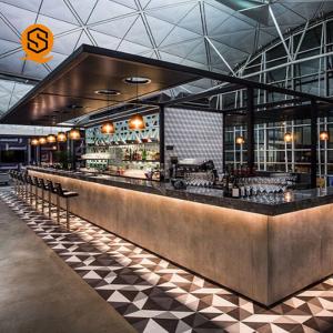 LED Light Solid Surface Bar Counter