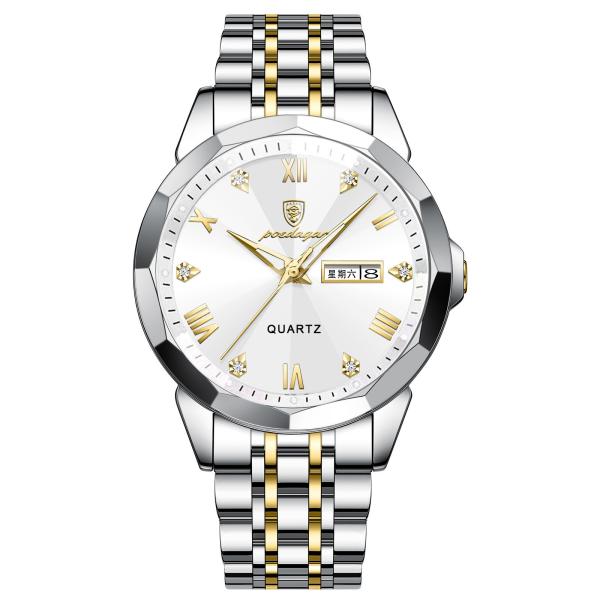 Quality Silvery Quartz Wristwatch - Water Resistance 3ATM Time Display Function Available wholesale
