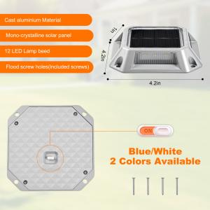 Solar Dock Light with 360 Beam Angle 10000 Hours Lifespan and 12 LED for Outdoor