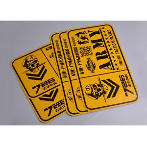 Cheap Print yellow and black color outdoor UV resistant army tactical series advertising stickers decals custom for sale
