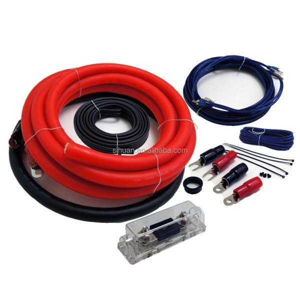 Durable 4 Gauge Car Audio Amplifier Wiring Kit with Insulated PVC and Stranded