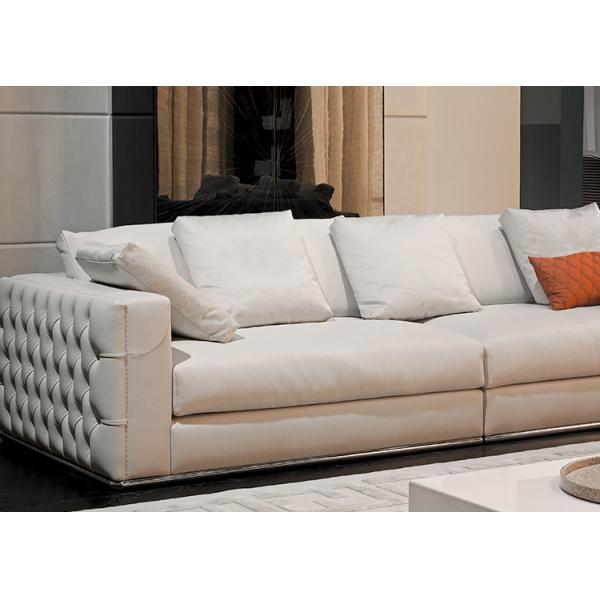 Sumptuous Italian Luxury Sofa Set Tufted Button Synthetic Diamond Leather Sectional Sofa Contemporary
