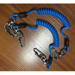 Pure soild white 4.0mm strong short spring coiled leash w/loop&lobster claw