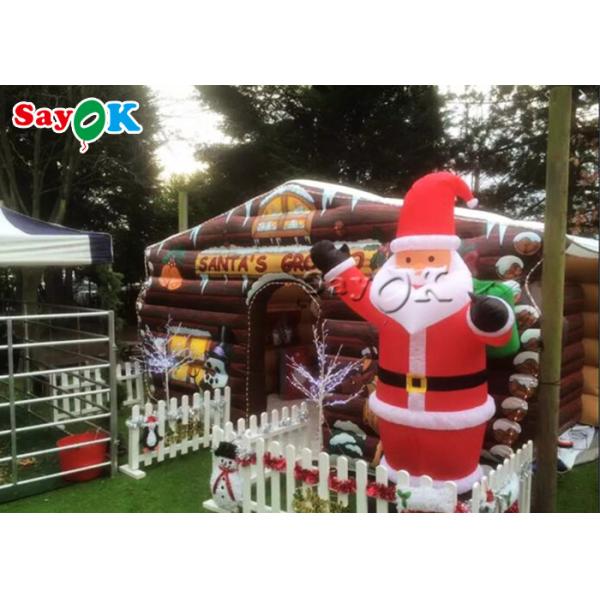 Quality Kid Christmas Santa Claus tarpualin  Inflatable Bounce House wholesale