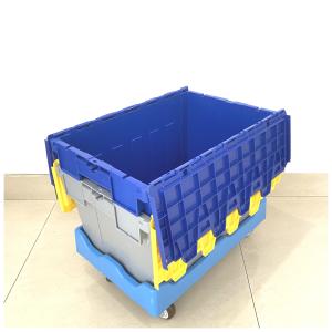 Storage Container With Attached Lid Nestable Crate 600*400*315mm Heavy Duty Tote