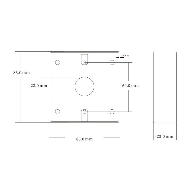 European size frosted matt type back box for Access Control push button