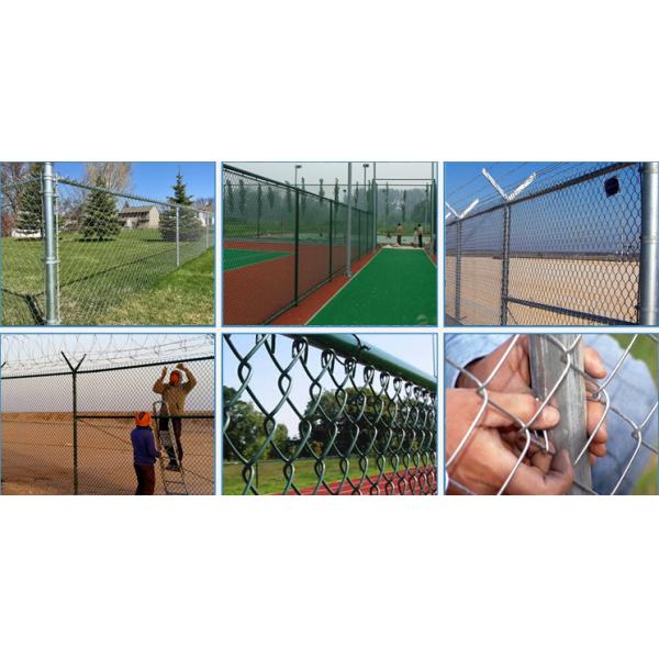 Green black 6 Ft Galvanized Chain Link Fence 2.0mm 2.5mm Cyclone Wire Fence