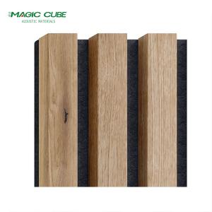 Interiors Wall Decorative Polyester Oak Slatted Mdf Sound Proof Board with Wood