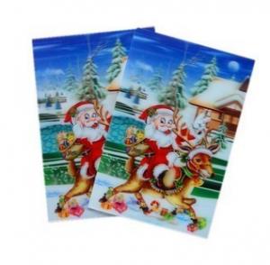 Cheap Merry Christmas plastic 3d lenticular lens printing sticker flip animation Wall Sticker for sale