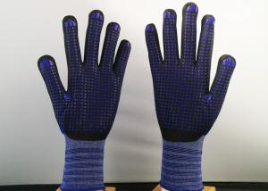 China Navy Blue Insulated Work Gloves , Nitrile Dipped Work Gloves Flexible Tactility on sale
