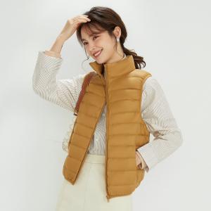 Wholesale Zipper Up Stand Collar Plus Size Premium 90% White Duck Down Vest