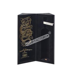 Dragon Engraved Wine Packaging Box With Velvet Flocking Insert
