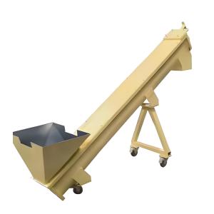 Mobile Screw Conveyor With Hopper For Crushed Plastic Sheets