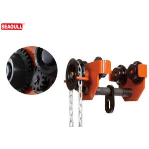 10T push travel trolley Geared Manual Trolley for i-beam fixed with long chain