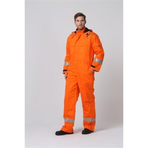 EN342 Winter Flame Resistant Overalls , OEM FR Winter Work suits in orange color