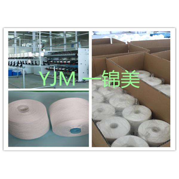AAA Grade 30/2 Series Ring Spun Polyester Yarn , Raw White Yarn On Plastic Dyeing Tube