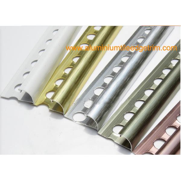 Quality Brushed Effect Rounded Corner Chrome Tile Trim 10mm Protect Wall Strong Durability wholesale
