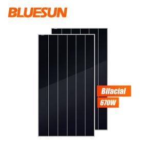 Cheap Bluesun Solar 650W Shingle Mono Panel 670W Snow Melt Ability Bifacial with Best Price for sale