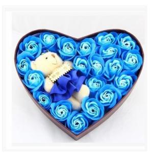 Cheap New creative promotion gift product wedding gift 20 flower soap with bear for sale
