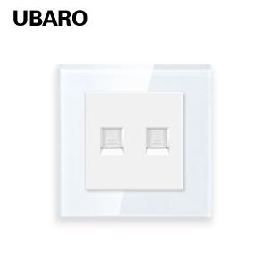 RJ11 Dual Cable Socket Accessories Tempered Glass Panel