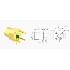 SSMP Male Right Angle RF Connector Surface Mount With Microstrip Full Detent
