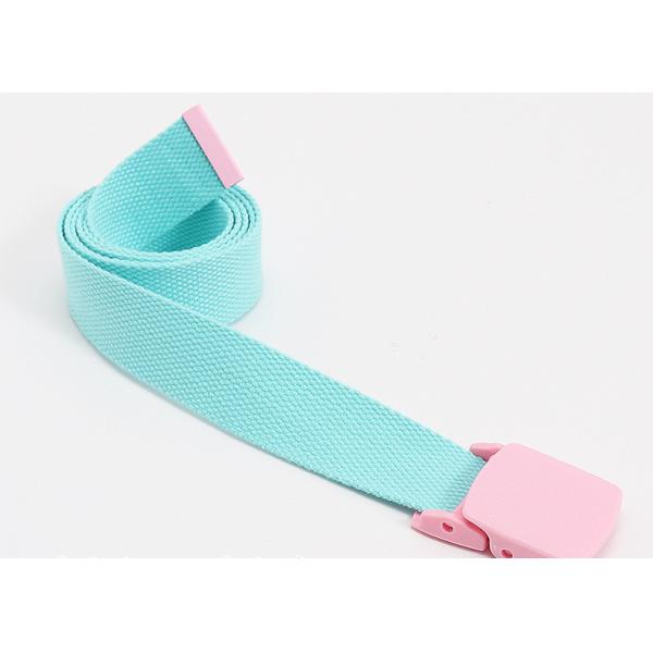 Candy Color Cotton 120cm Length Knitted Belt Alloy Buckle Woven Canvas Belt