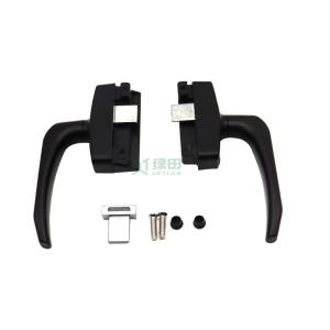 Square Pressed Door And Window Handle Custom Zinc Handle Aluminum Seat Black