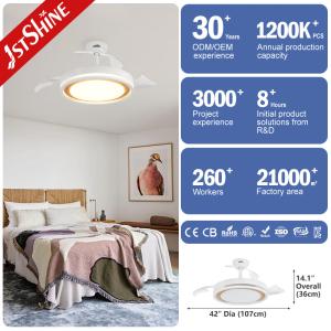 Standard Wind Mordern Style LED Ceiling Fan with Hidden Blades and PC Blades in