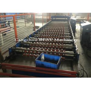 Trapezoidal Metal Roofing Sheet Roll Forming Machine , Iron Sheet Making Machine