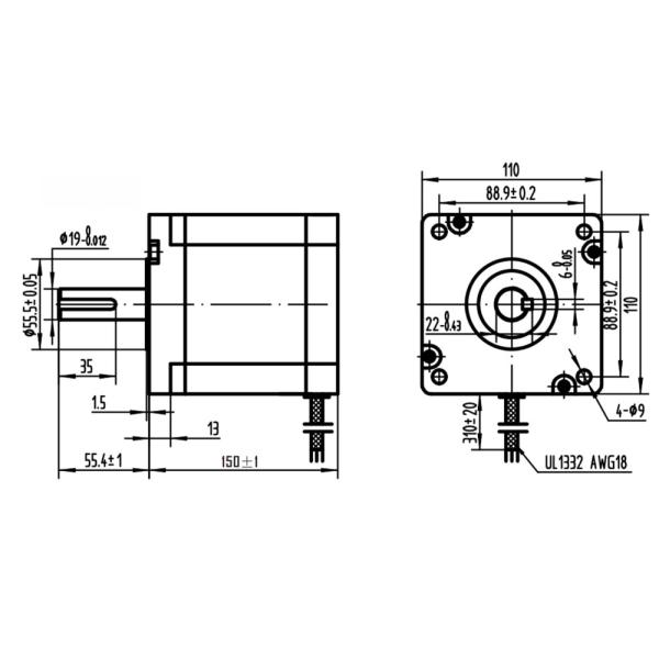 110HS1900 2 Phase Hybrid Stepper Motor
