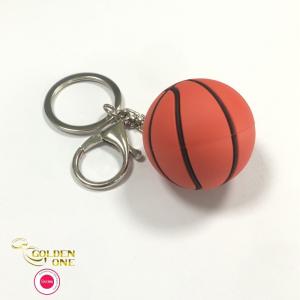 Rubber 3D PVC Key Chain Soft Basketball Volleyball Soccer Silicone Key Ring For