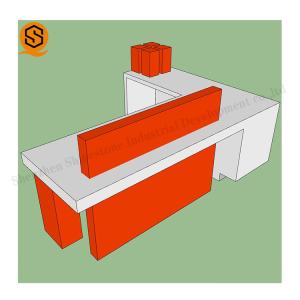 Easily Repairable Solid Surface Reception Desk 2m-5m With White And Red