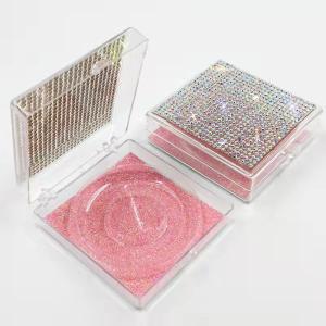 Custom Glitter Plastic Paper Eyelash Cosmetic Box Packaging With Insert 18.5g